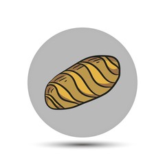 white bread. vector icon on gray background