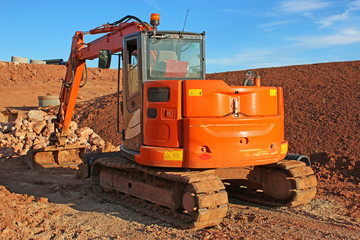 Obraz premium Digger on a construction site