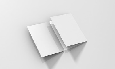 Tri-Fold A5 Brochure Mock-up, Realistic Rendering of Tri-Fold A5/A4 Brochure Mock-up on Isolated White Background, 3D Illustration