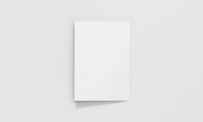 Tri-Fold A5 Brochure Mock-up, Realistic Rendering of Tri-Fold A5/A4 Brochure Mock-up on Isolated White Background, 3D Illustration