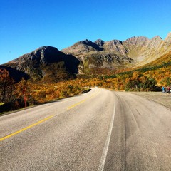 lofoten, autumn, fall, orange, mountain