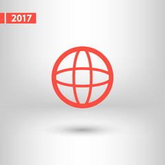 Globe Icon vector illustration. Flat design style