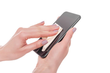 Phone screen wipe microfiber.