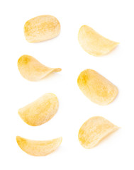Single slice of potato chip isolated