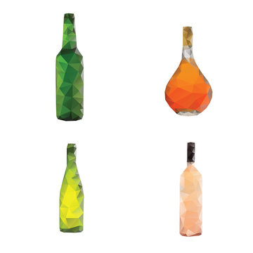 Bottles in low poly style
