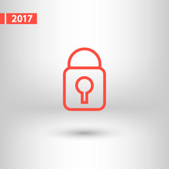 lock  icon, vector illustration. Flat design style