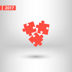 Puzzles piece icon , vector illustration. Flat design style