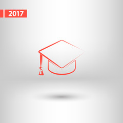 graduation cap  icon, vector illustration. Flat design style