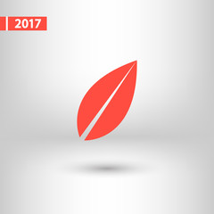 Leaf icon, vector illustration. Flat design style