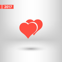 Heart Icon, vector illustration. Flat design style