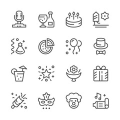 Set line icons of party