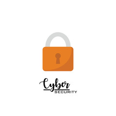 Lock isolated. Cyber security concept