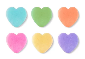 Poster Sweets Blank Candy Valentines Hearts Isolated on White Background.