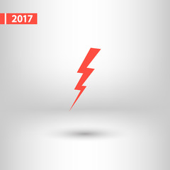 lightning icon, vector illustration. Flat design style