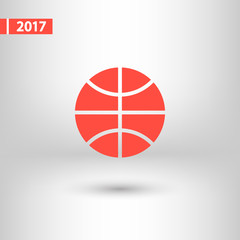 Naklejka premium Basketball icon, vector illustration. Flat design style