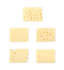 Single slice of cheese isolated