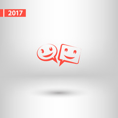smile talking bubble  icon, vector illustration. Flat design style