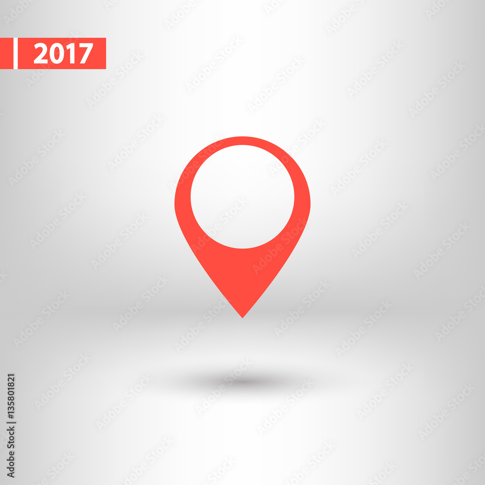 Poster map pointer flat icon, vector illustration. flat design style