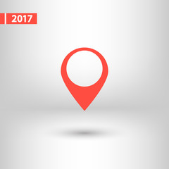 Map pointer flat icon, vector illustration. Flat design style 