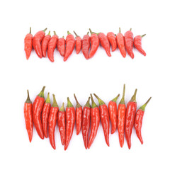 Red italian peppers isolated