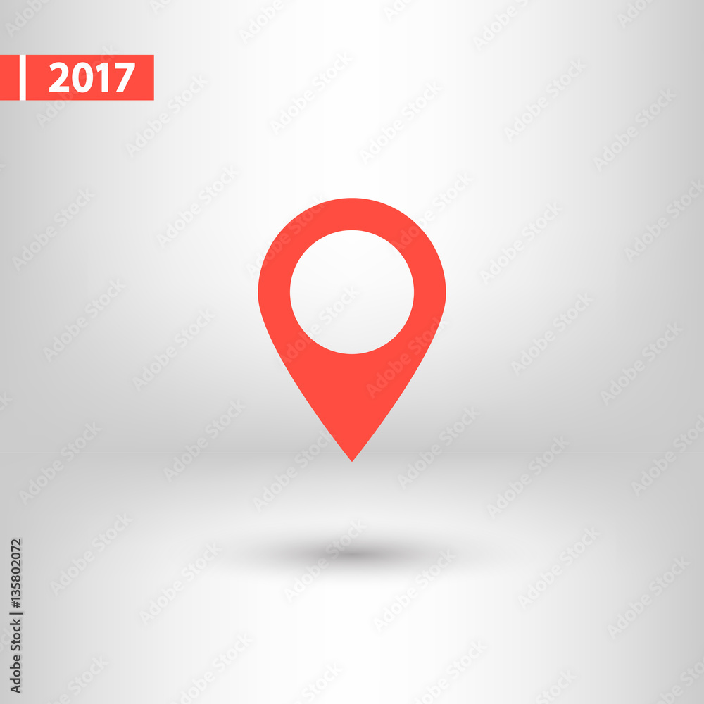 Poster map pointer flat icon, vector illustration. flat design style