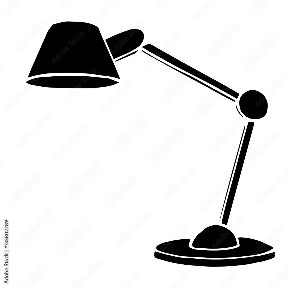 Poster table lamp isolated on white background. vector illustration in a sketch style.