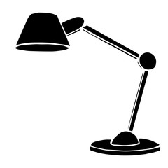 Table lamp isolated on white background. Vector illustration in a sketch style.