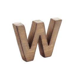 Single sawn wooden letter isolated
