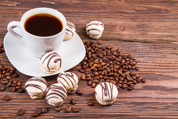 Coffee cup on a wooden table