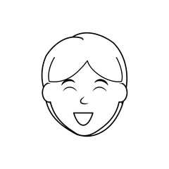 Boy smiling cartoon icon vector illustration graphic design