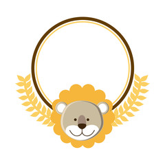 cute lion cartoon icon vector illustration graphic design