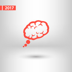 brain icon, vector illustration. Flat design style