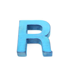 Single sawn wooden letter isolated