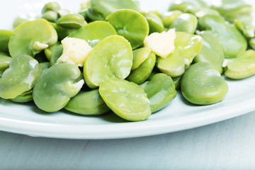Heap of boiled broad beans