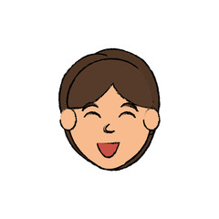 Fototapeta premium Boy smiling cartoon icon vector illustration graphic design