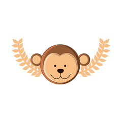 Cute monkey cartoon icon vector illustration graphic design