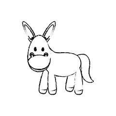 Fototapeta na wymiar Donkey animal cartoon icon vector illustration graphic design