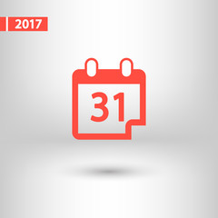 Calendar icon, vector illustration. Flat design style