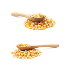 Pile of corn kernels isolated