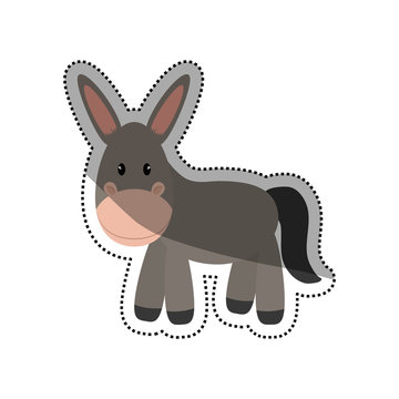 Donkey animal cartoon icon vector illustration graphic design