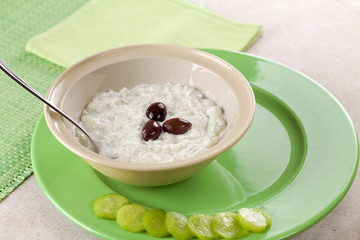 greek yogurt and cucumber for Tzatziki sauce