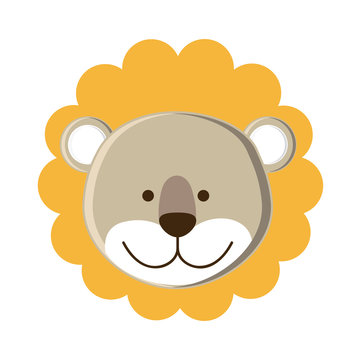cute lion cartoon icon vector illustration graphic design