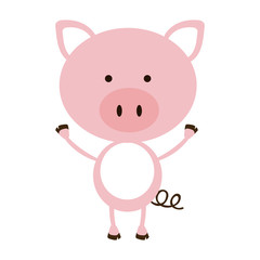 Obraz na płótnie Canvas Cute pig cartoon icon vector illustration graphic design