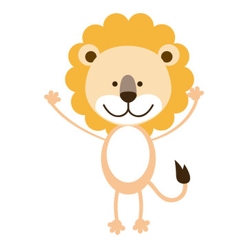 cute lion cartoon icon vector illustration graphic design