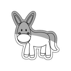 Donkey animal cartoon icon vector illustration graphic design