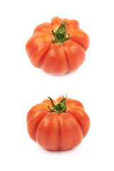 Ripe red beef tomato isolated