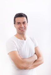 Man in t-shirt isolated on white background