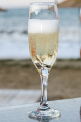 glasses of white sparkling wine champagne lot of close-up