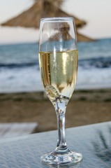glasses of white sparkling wine champagne lot of close-up