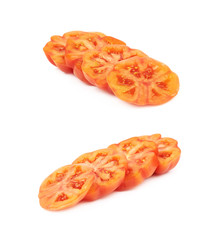 Ripe red beef tomato isolated